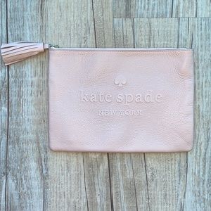 Kate Spade Pebbled Leather Gia Pouch Pink